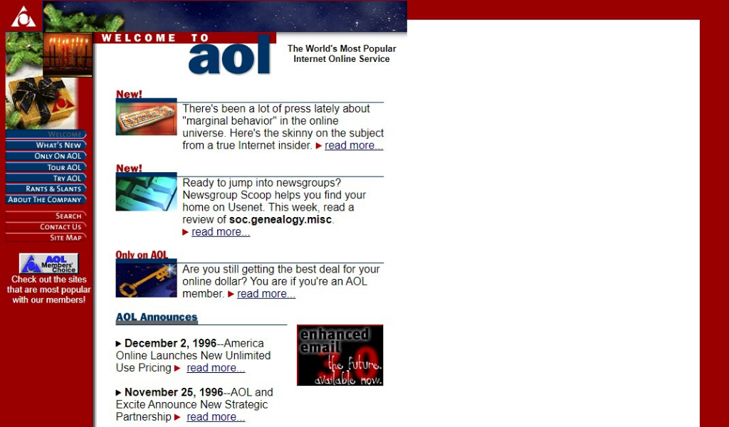 AOL Website 1996