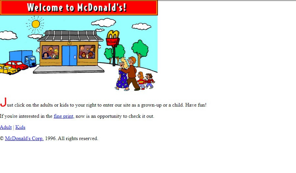 McDonalds Website 1996