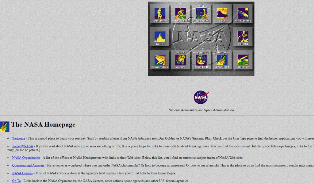 Nasa Website 1996