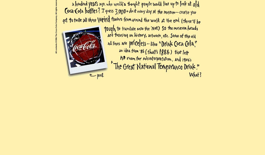 Coca Cola Website 1996