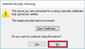 Certificate Warning