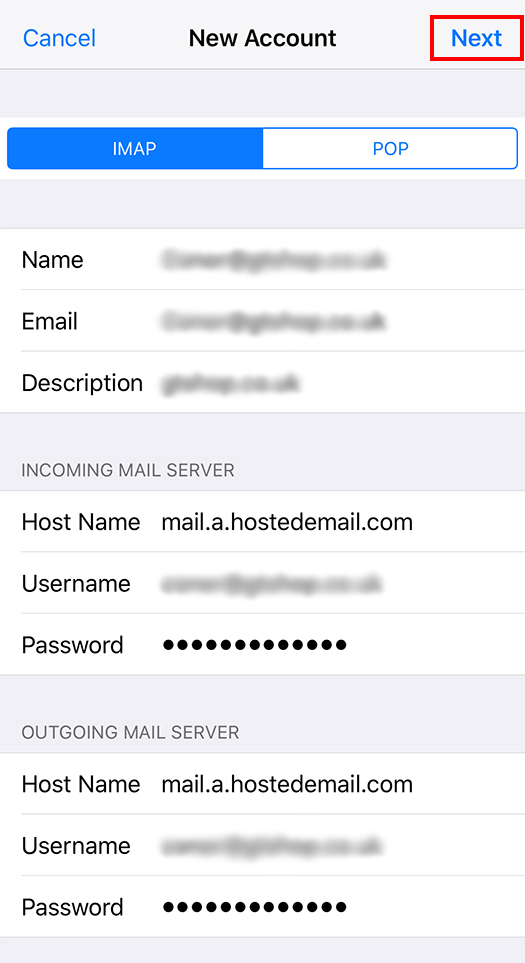 iOS 10 Email Setup